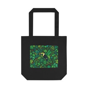 Jungle Toucan Among Tropical Leaves - Tote Bag image 1