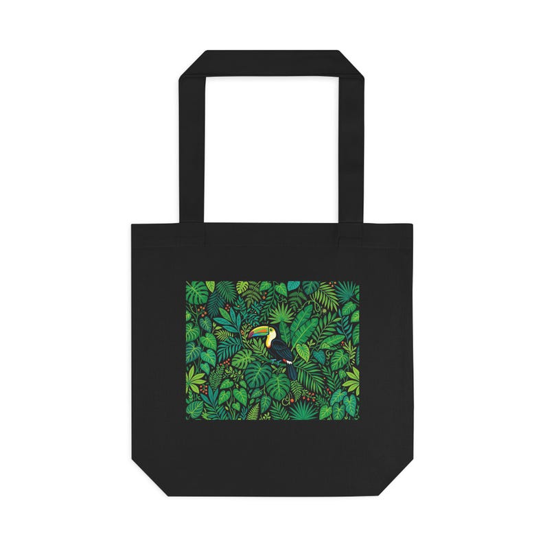 Jungle Toucan Among Tropical Leaves - Tote Bag image 1