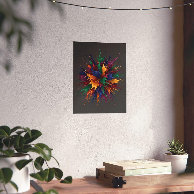 Abstract Color Splash Poster, Modern Wall Art Print, Vibrant Colorful Decor image 6