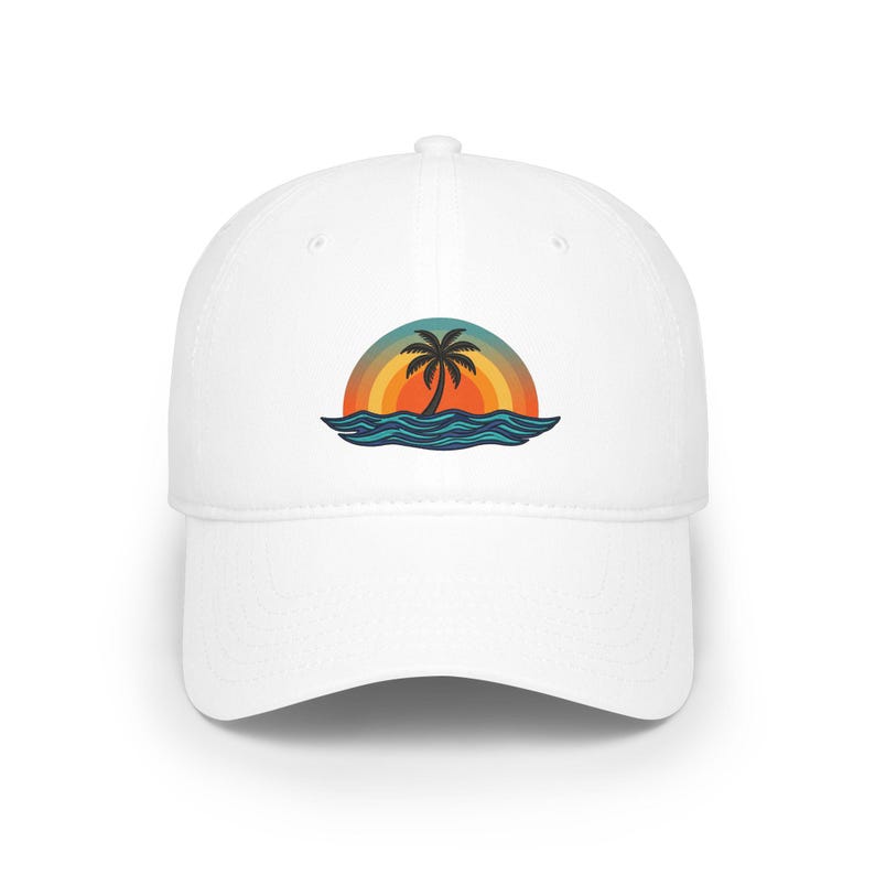 Retro Sunset Palm Tree Ocean - Cap immagine 1