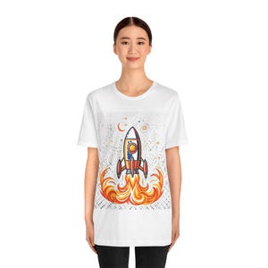 Space Rocket Launching Stars - Tshirt image 4