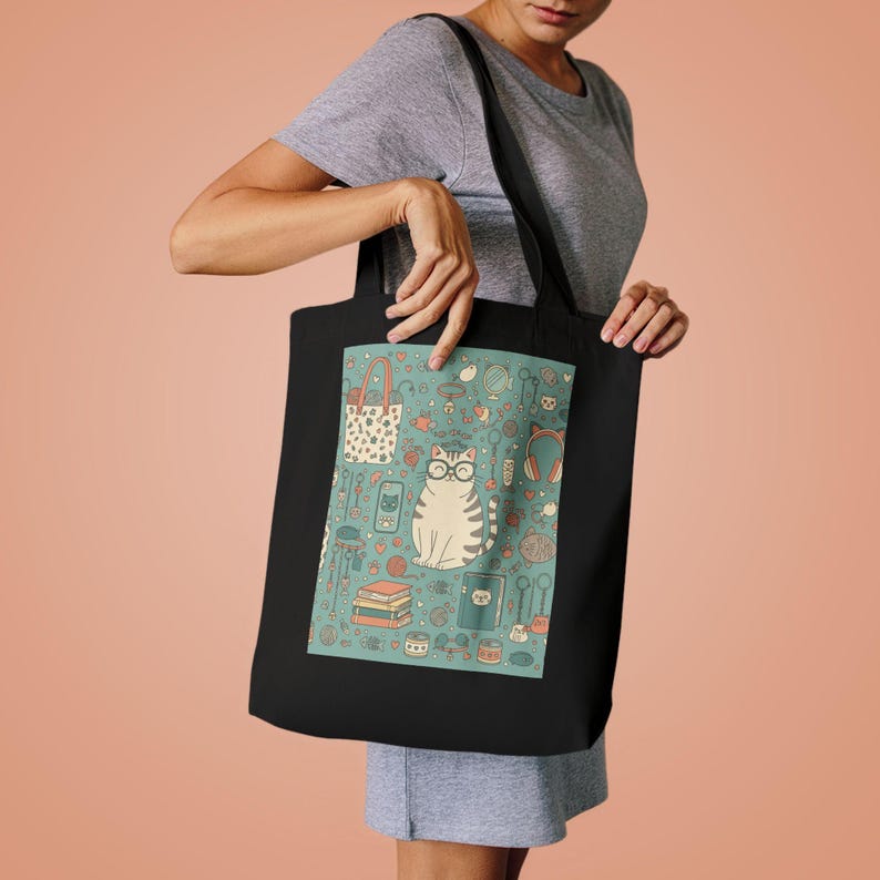 Crazy Cat Lady Tote Bag - Funny Cat Lover Gift, Canvas Tote Bag, Cat Mom Bag, Cat Themed Gift image 4
