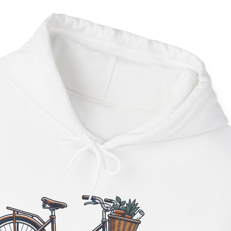 Vintage Bicycle With Basket - Hoodie image 3