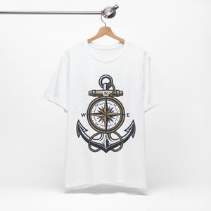 Nautical Anchor And Compass - Tshirt image 2