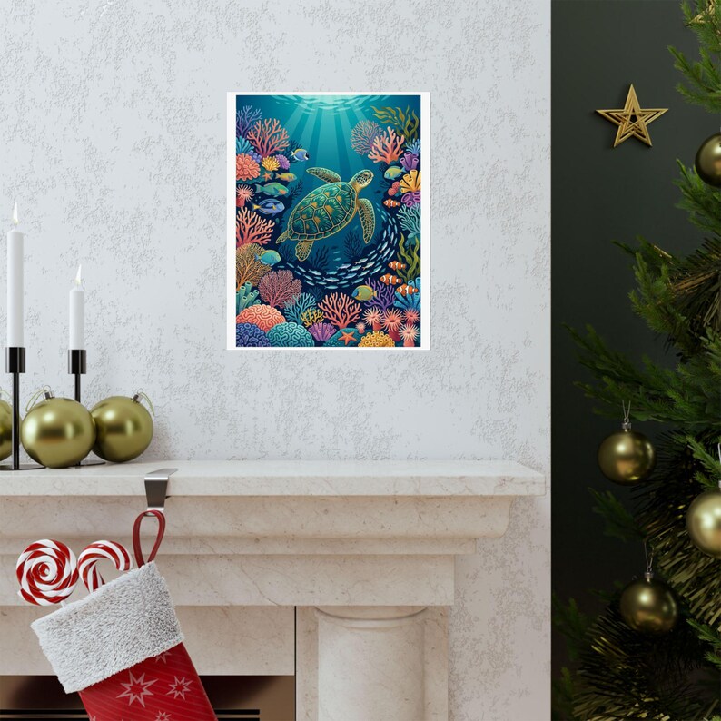 Tropical Sea Turtle Coral Reef - Poster Bild 7