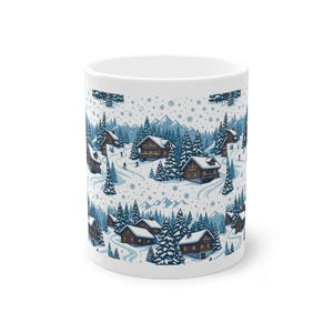 Alpine Chalet In Winter Snow - Mug afbeelding 1