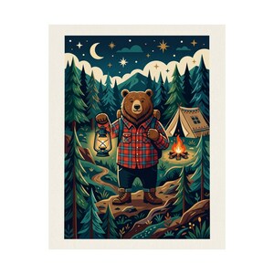 Camping Bear With Lantern - Poster image 2