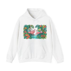 Tropical Flamingo Summer Vibes - Hoodie image 1