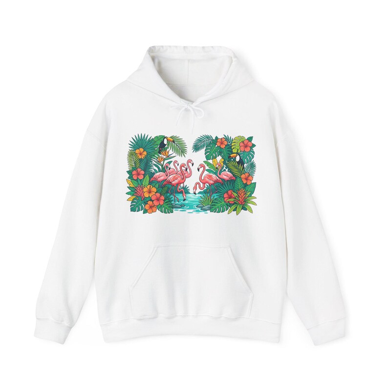 Tropical Flamingo Summer Vibes - Hoodie image 1