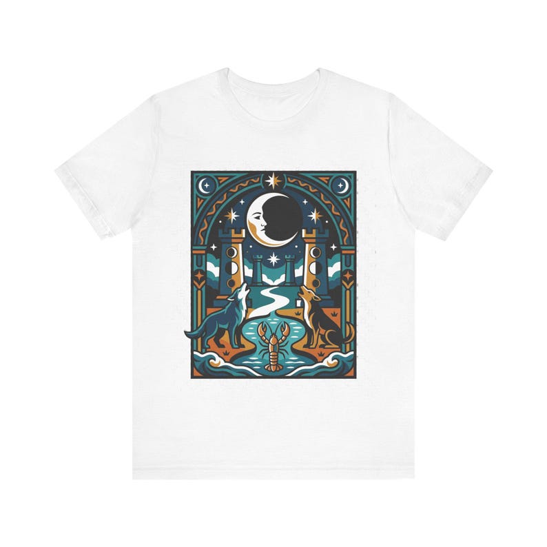 Tarot Card The Moon Mystical - Tshirt image 1