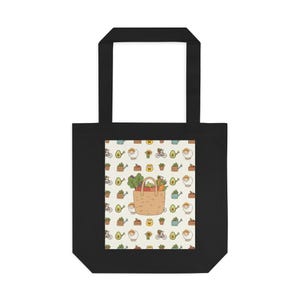 Farmers Market Vibes Tote Bag | Reusable Grocery Bag | Canvas Tote | Eco Friendly Shopping Bag | Produce Tote image 1