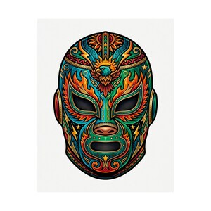 Mexican Luchador Mask Colorful - Poster image 2
