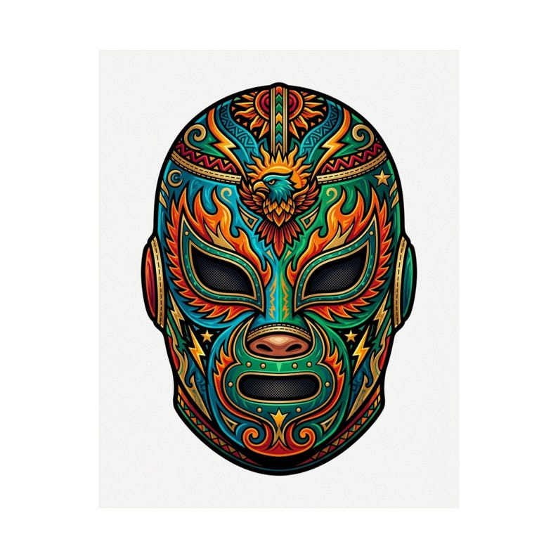 Mexican Luchador Mask Colorful - Poster image 2