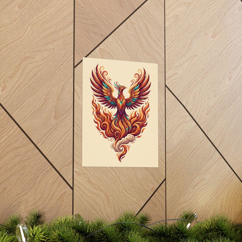 Mystical Phoenix Rising From Flames - Poster image 5