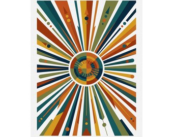Mid-Century Modern Sunburst Pattern - Poster