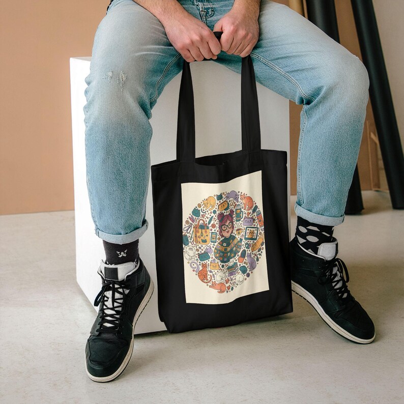 Crazy Cat Lady Tote Bag, Funny Cat Lover Gift, Cat Mom Canvas Bag, Cat Themed Purse bild 5