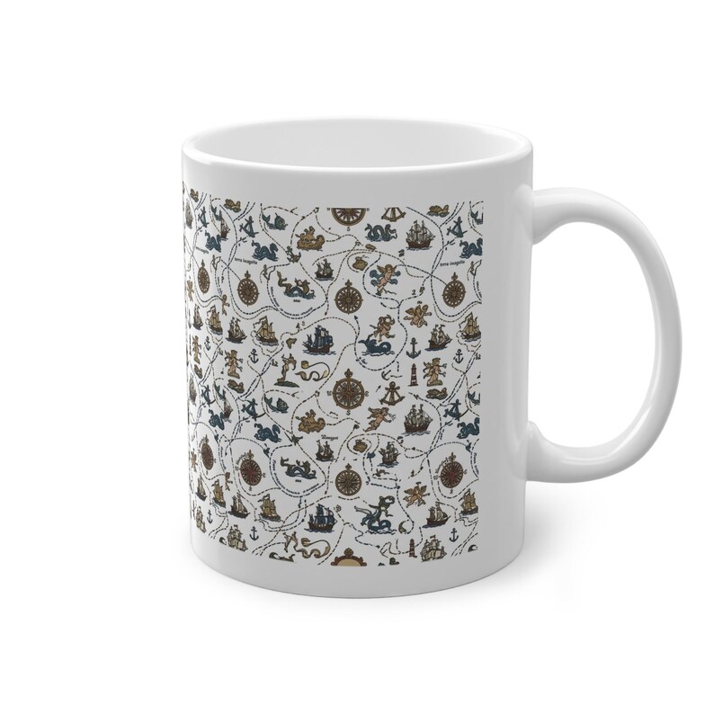 Antique World Map Explorer Routes - Mug immagine 3
