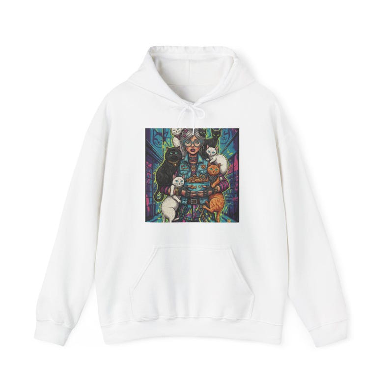 Crazy Cat Lady Hoodie, Funny Cat Lover Pullover, Cat Mom Gift, Feline Obsession Sweatshirt, Cute Cat Apparel, Cat Parent image 1