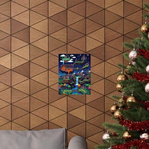 Pixel Art Retro Gaming Landscape - Poster Bild 4