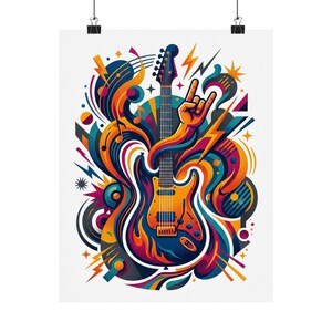 Electric Guitar Rock On - Poster image 1
