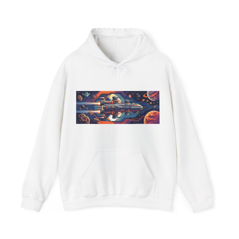 Retro Arcade Spaceship - Hoodie afbeelding 1