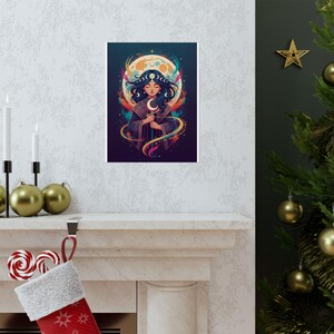 Moon Child Astrology Poster | Celestial Wall Art | Zodiac Nursery Decor | Moon Phase Print | Boho Mystic Wall Decor imagen 7