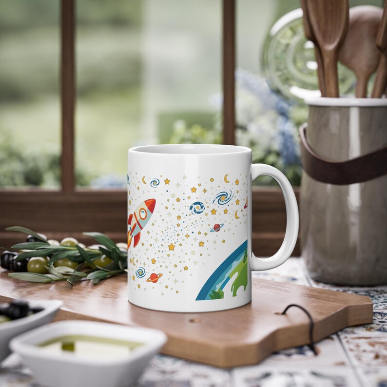 Space Rocket Launching Stars - Mug afbeelding 4