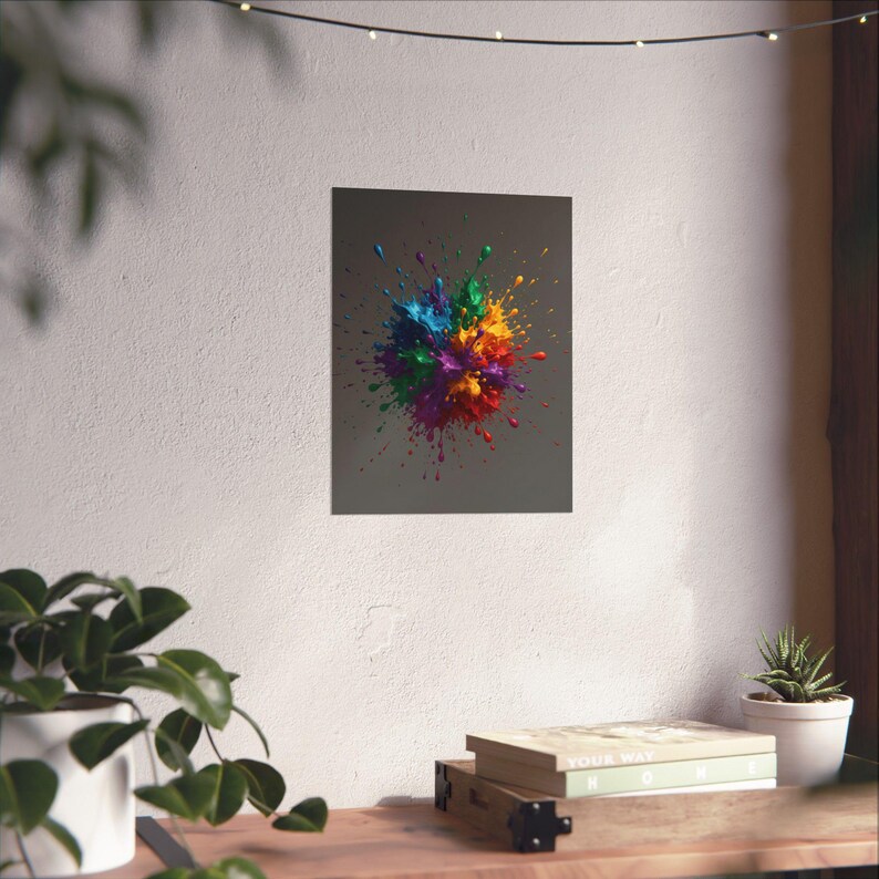 Abstract Color Splash Poster, Modern Wall Art, Vibrant Colorful Painting Print, Contemporary Living Room Decor, Color Bu 画像 6