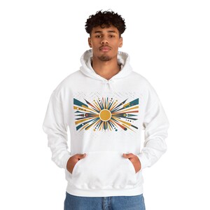 Mid-Century Modern Sunburst Pattern - Hoodie afbeelding 7