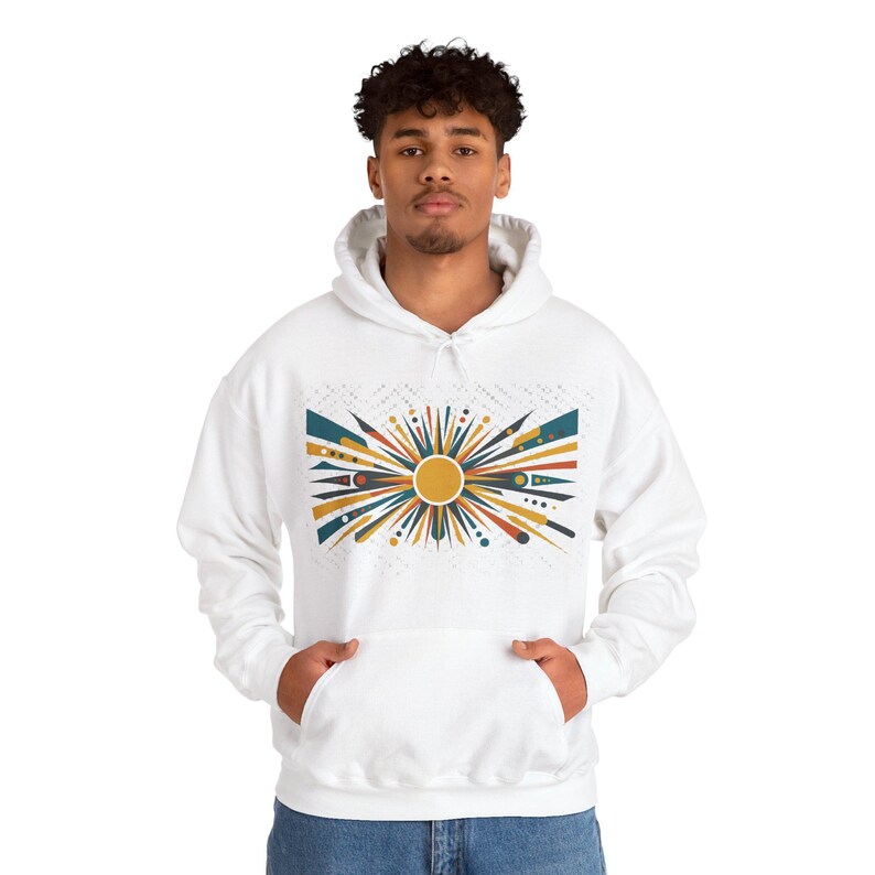 Mid-Century Modern Sunburst Pattern - Hoodie afbeelding 7