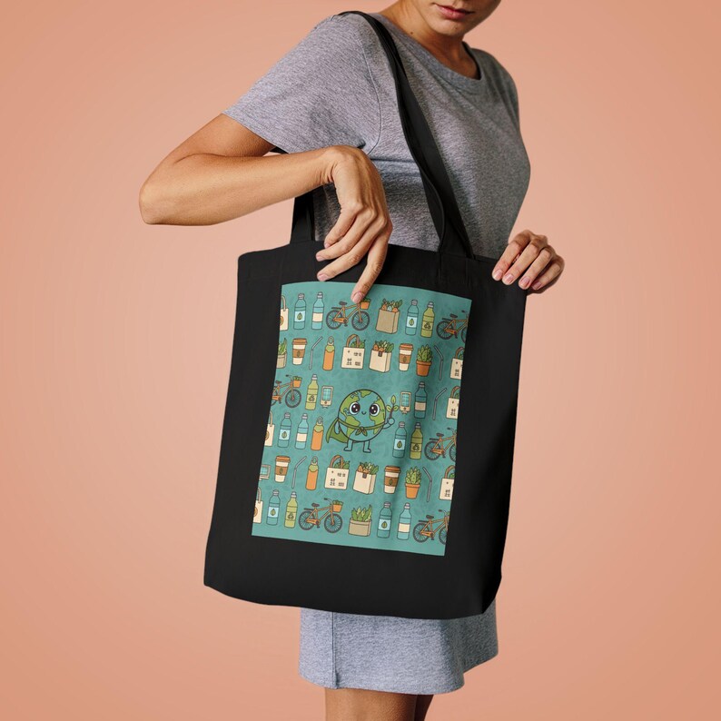 Eco Friendly Tote Bag | There Is No Planet B | Reusable Canvas Bag | Earth Day Gift immagine 4