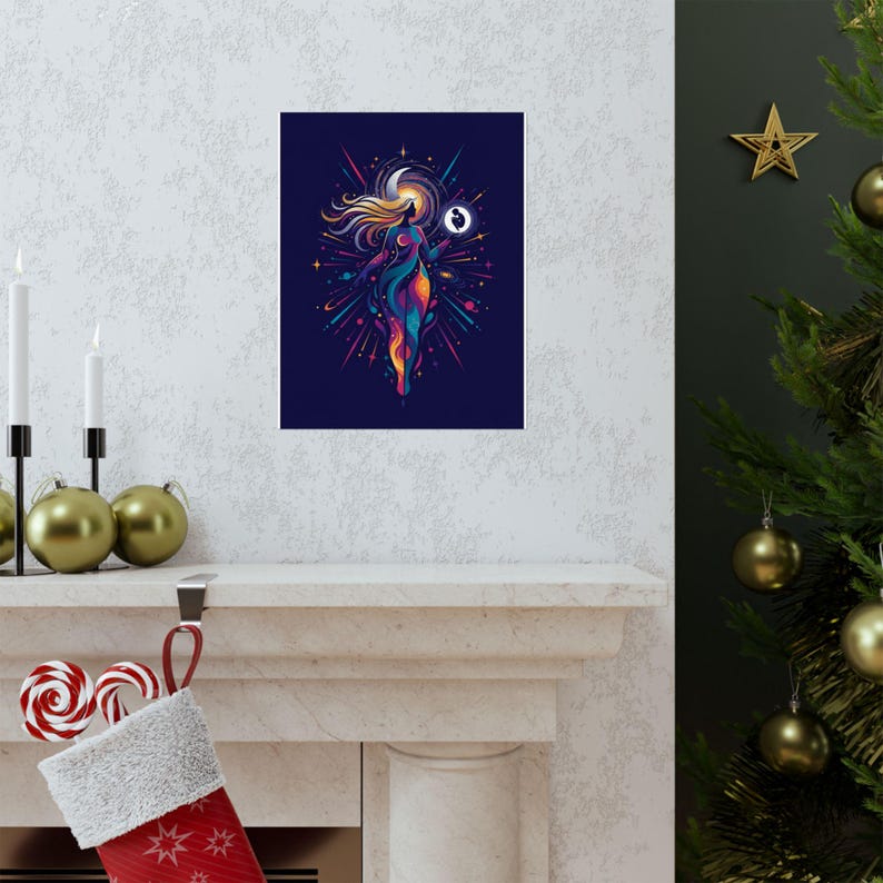 Moon Child Poster, Astrology Wall Art, Celestial Zodiac Decor, Cosmic Moon Poster, Spiritual Art Print afbeelding 7