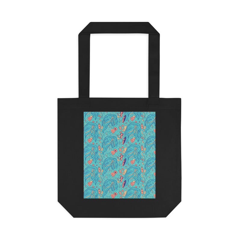 Salty Hair Don't Care Beach Tote Bag | Summer Canvas Tote, Ocean Lover Gift, Bachelorette Beach Bag, Vacation Accessorie image 1