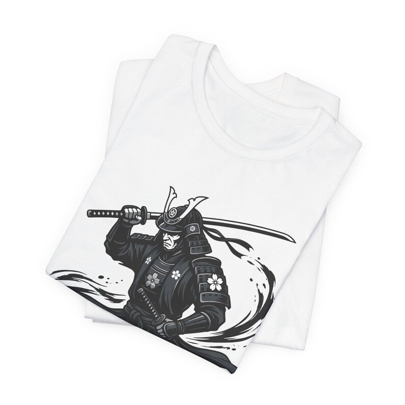 Samurai Warrior Ink Wash Painting - Tshirt image 2
