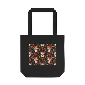 Skull With Flowers Day Of The Dead - Tote Bag bild 1