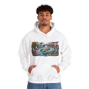 Koi Pond Japanese Garden Watercolor - Hoodie bild 7
