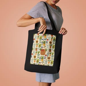 Farmers Market Tote Bag, Canvas Grocery Bag, Reusable Shopping Bag, Farmer Market Vibes, Eco Friendly Produce Bag, Veget image 4