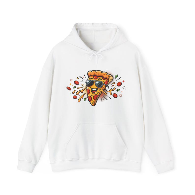 Funny Pizza Slice Wearing Sunglasses - Hoodie zdjęcie 1