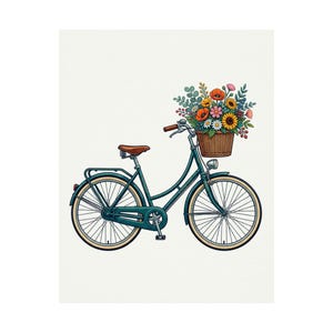 Vintage Bicycle With Basket - Poster Bild 2