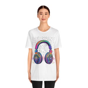 Rave Festival Neon Headphones - Tshirt image 5
