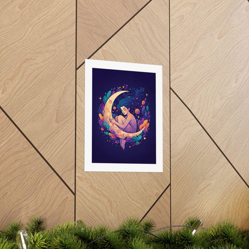 Moon Child Poster, Celestial Astrology Wall Art, Zodiac Star Sign Print, Boho Moon Phase Decor, Spiritual Room Decor bild 5