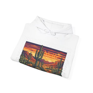 Desert Cactus Under Southwest Sunset - Hoodie image 2
