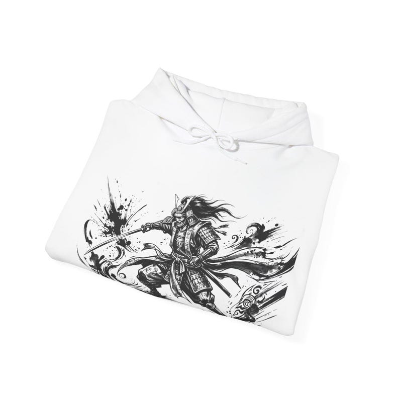 Samurai Warrior Ink Wash Painting - Hoodie image 2