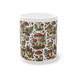 Vintage Botanical Mushroom Chart - Mug image 1