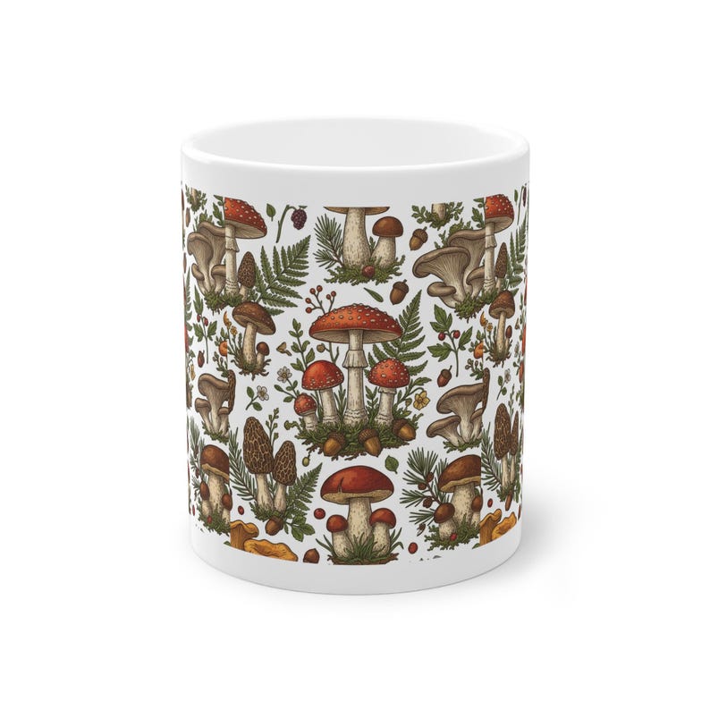Vintage Botanical Mushroom Chart - Mug image 1