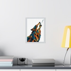 Minimalist Geometric Wolf Howling - Poster image 8