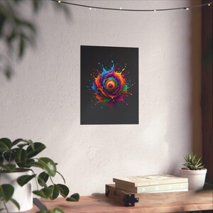 Abstract Color Splash Poster | Vibrant Wall Art | Modern Living Room Decor | Colorful Paint Print | Contemporary Art afbeelding 6