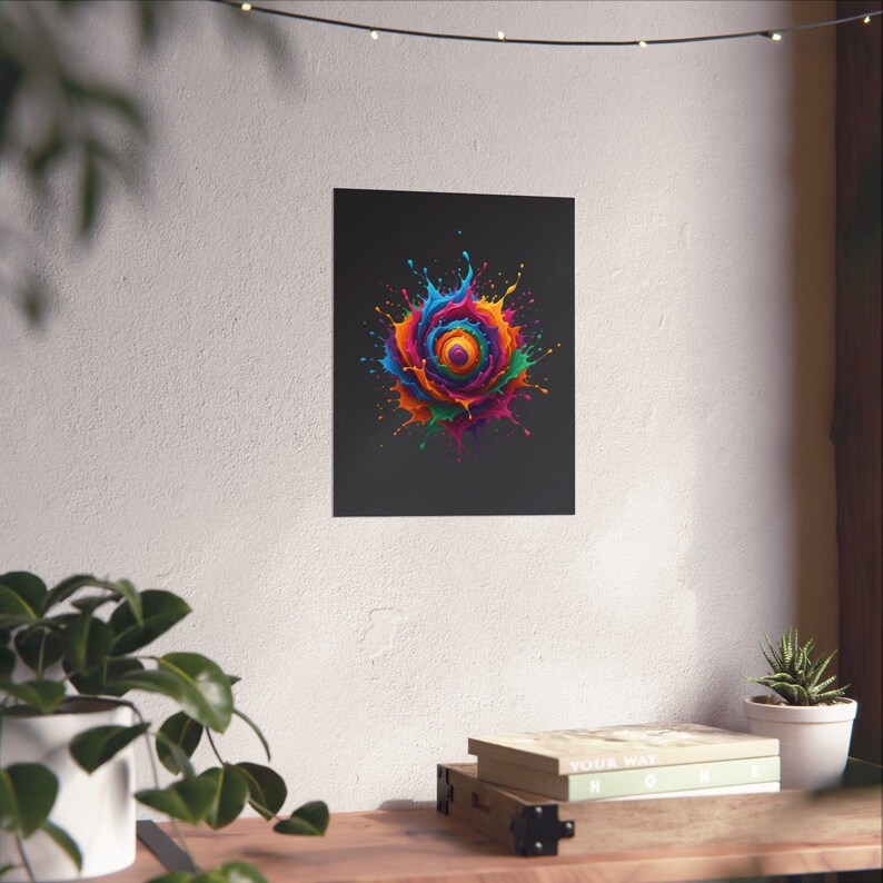 Abstract Color Splash Poster | Vibrant Wall Art | Modern Living Room Decor | Colorful Paint Print | Contemporary Art afbeelding 6