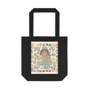 Crazy Cat Lady Tote Bag, Funny Cat Lover Gift, Cat Themed Canvas Bag, Cat Mom Purse, Kitten Accessories for Women image 1