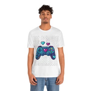 Gamer Controller Pixel Hearts - Tshirt afbeelding 4